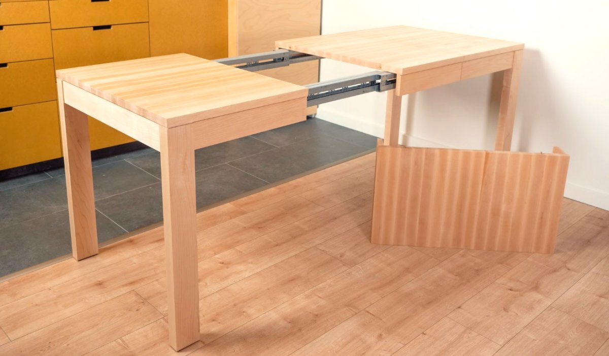 Как сделать раздвижной обеденный стол из твердого клена - фото 5