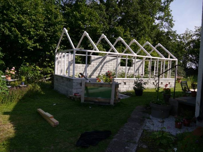 Теплица блоков и поликарбоната - фото 13