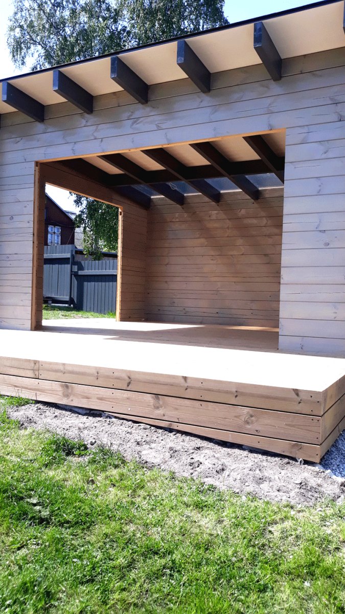 Деревянный дом с односкатной крышей - фото 3