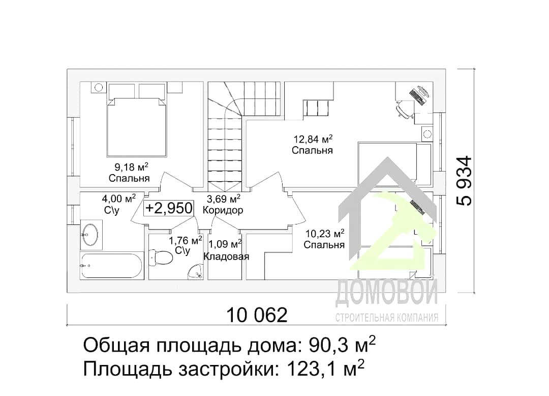 Проект двухэтажного дома 6х10 - фото 4