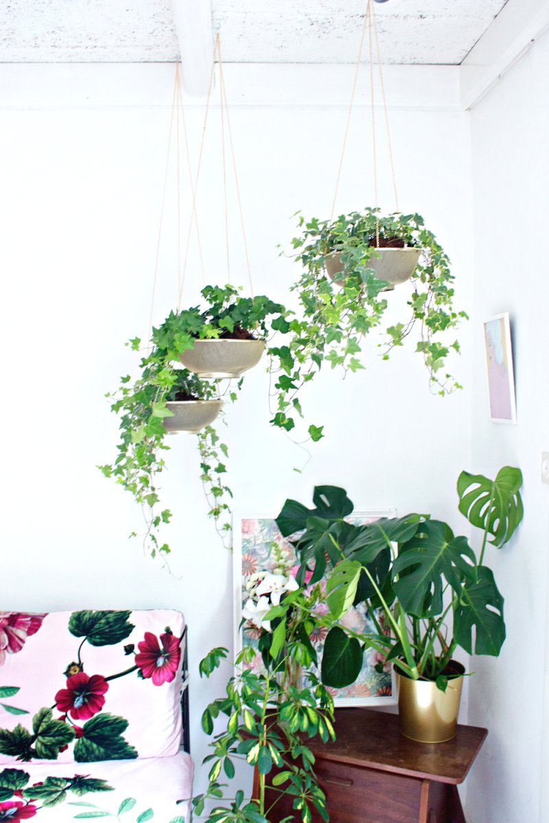 Подвесной горшок из сита - фото 10