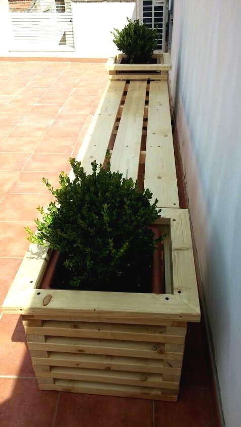 Садовая скамья с ящиками для цветов - фото 8