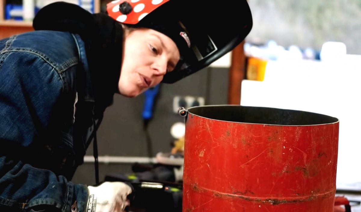 Механическая корзина для мусора из старого газового баллона - фото 8