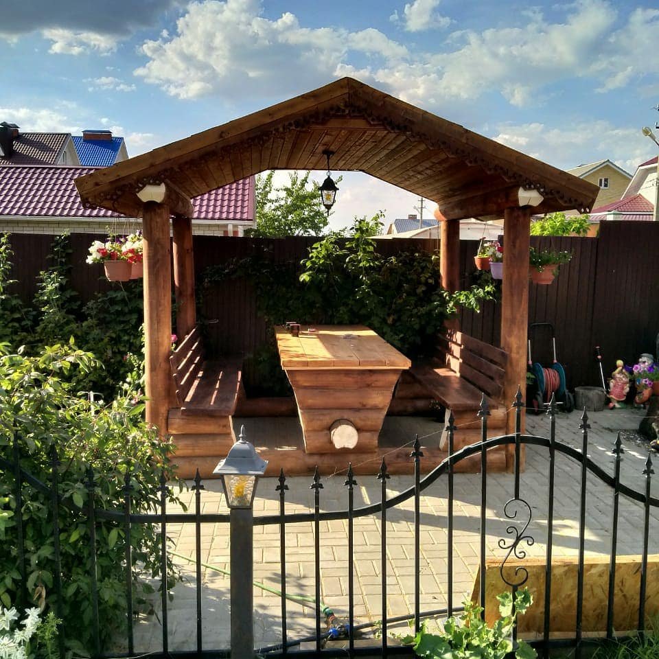 Беседка из бревна - фото 5