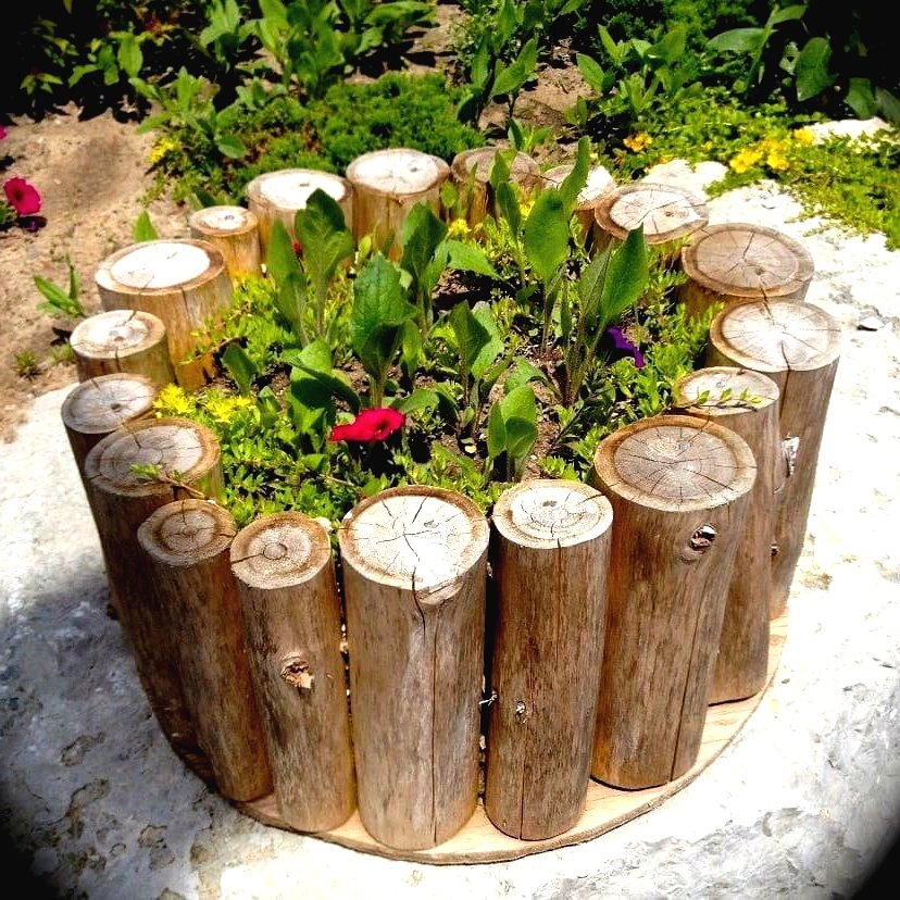 Интересное оформление клумб на даче - фото 4