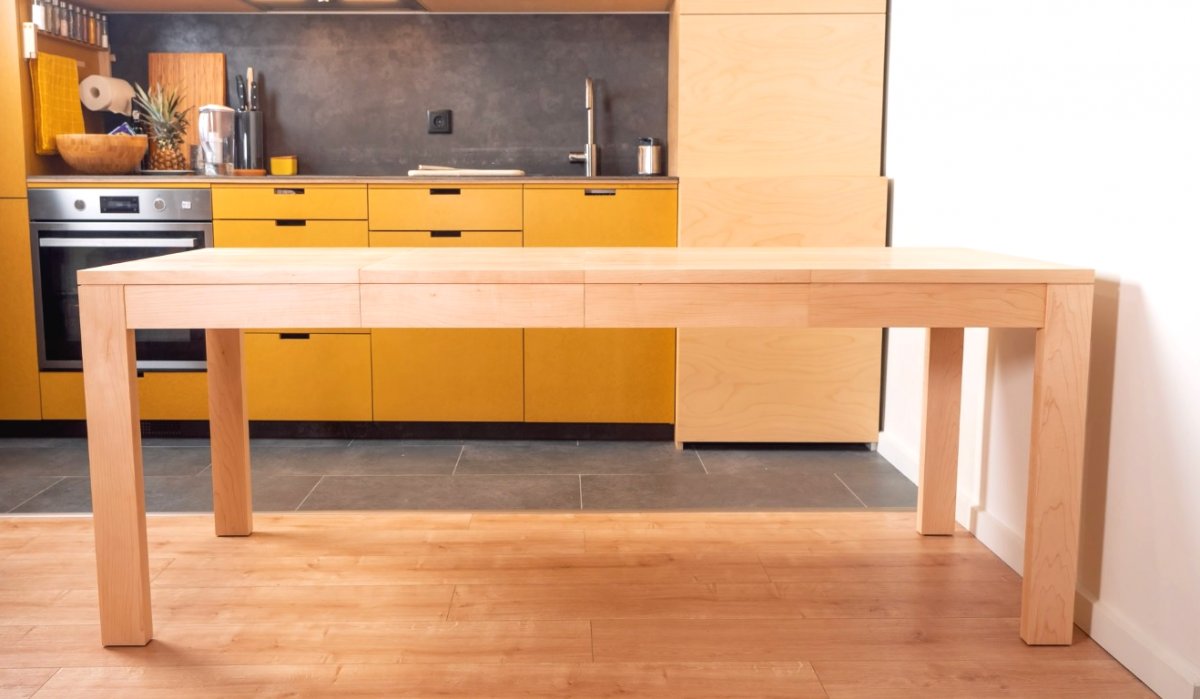 Как сделать раздвижной обеденный стол из твердого клена - фото 3