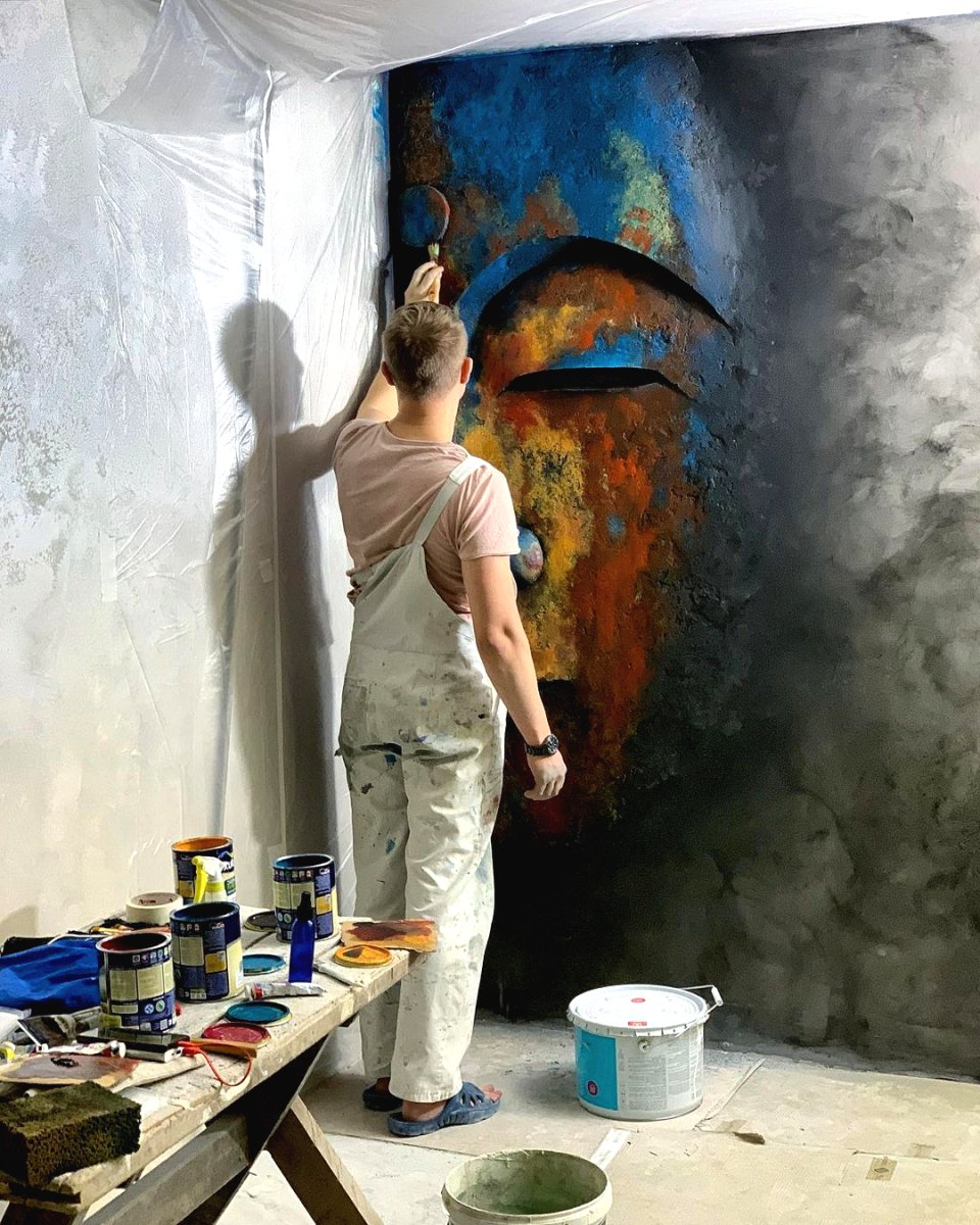 Оригинальный декор  стены из бетона - фото 7