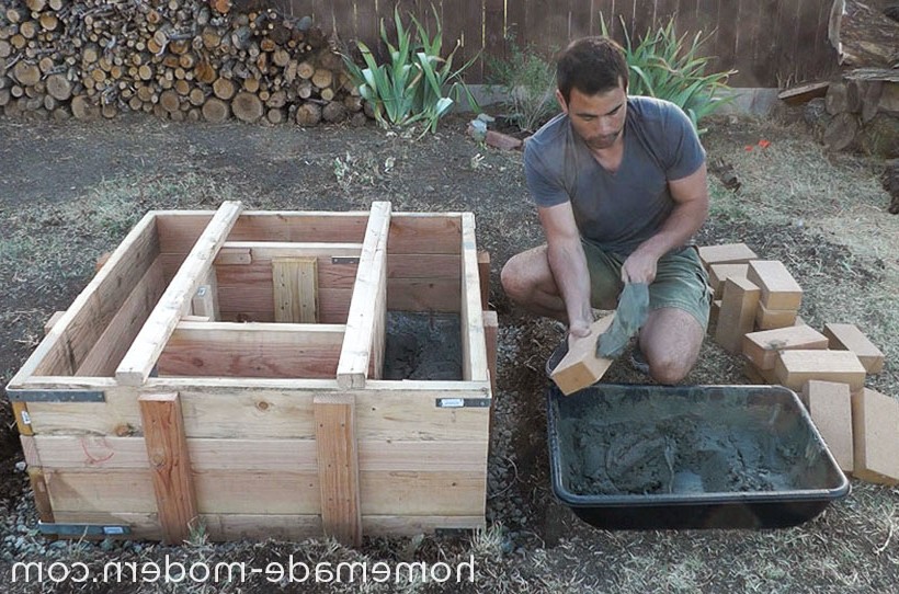 Уличный очаг из бетона - фото 5