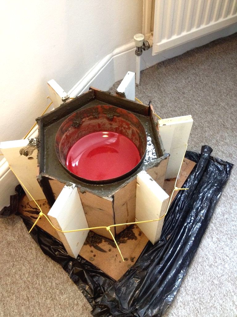 Шестигранный горшок из бетона - фото 7