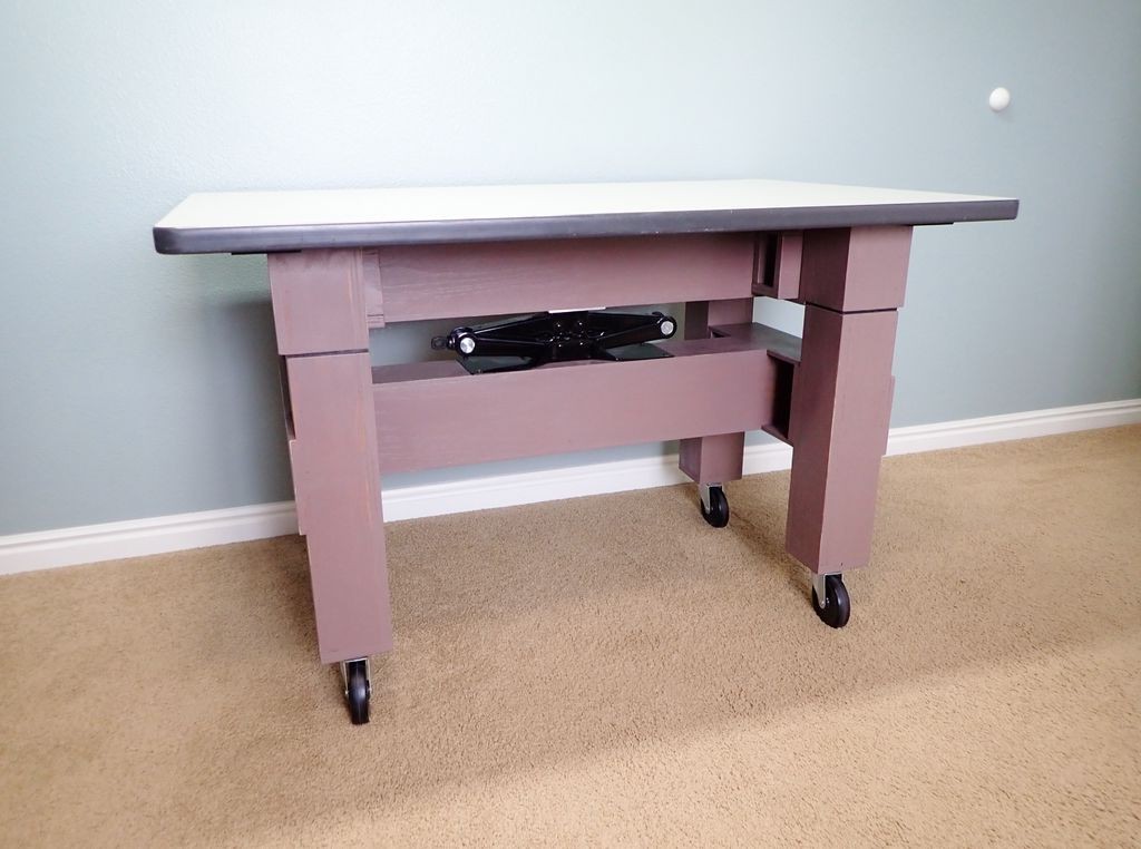 Регулируемый стол по высоте из автомобильного домкрата - фото 3