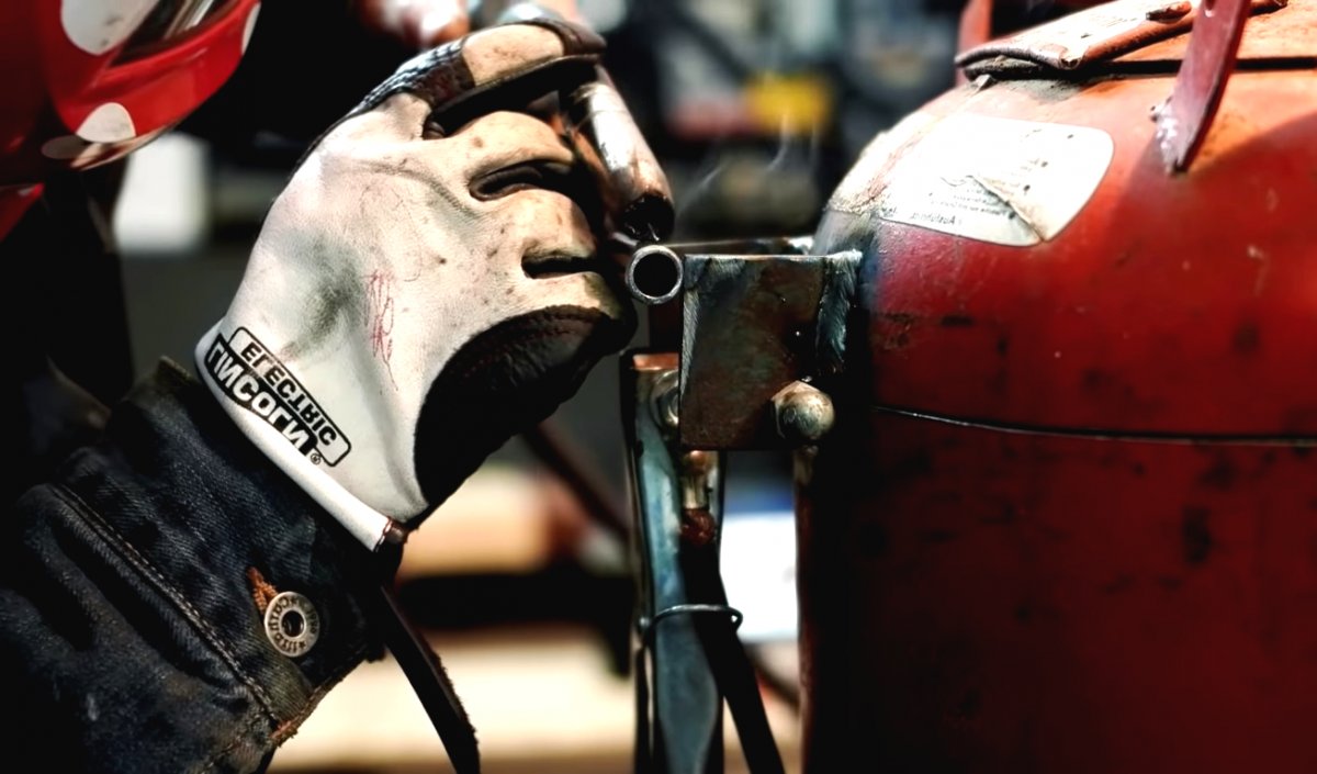 Механическая корзина для мусора из старого газового баллона - фото 20