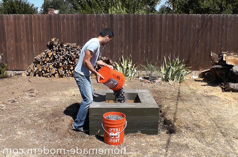 Уличный очаг из бетона - фото 12