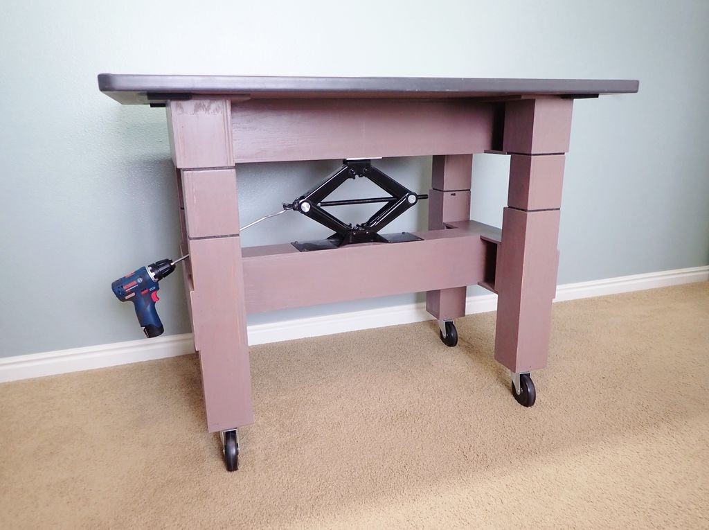 Регулируемый стол по высоте из автомобильного домкрата - фото 40