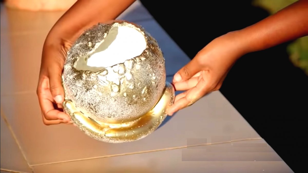 Необычный горшок из цемента - фото 12