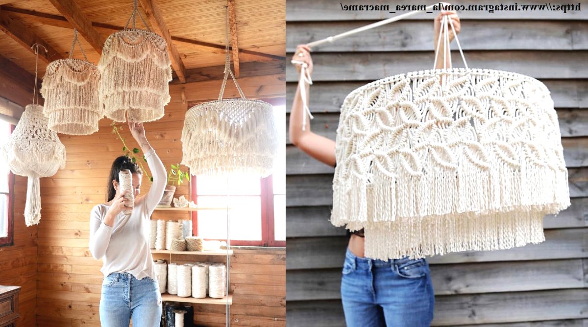 Абажур для лампы по технике макраме своими руками - фото 2