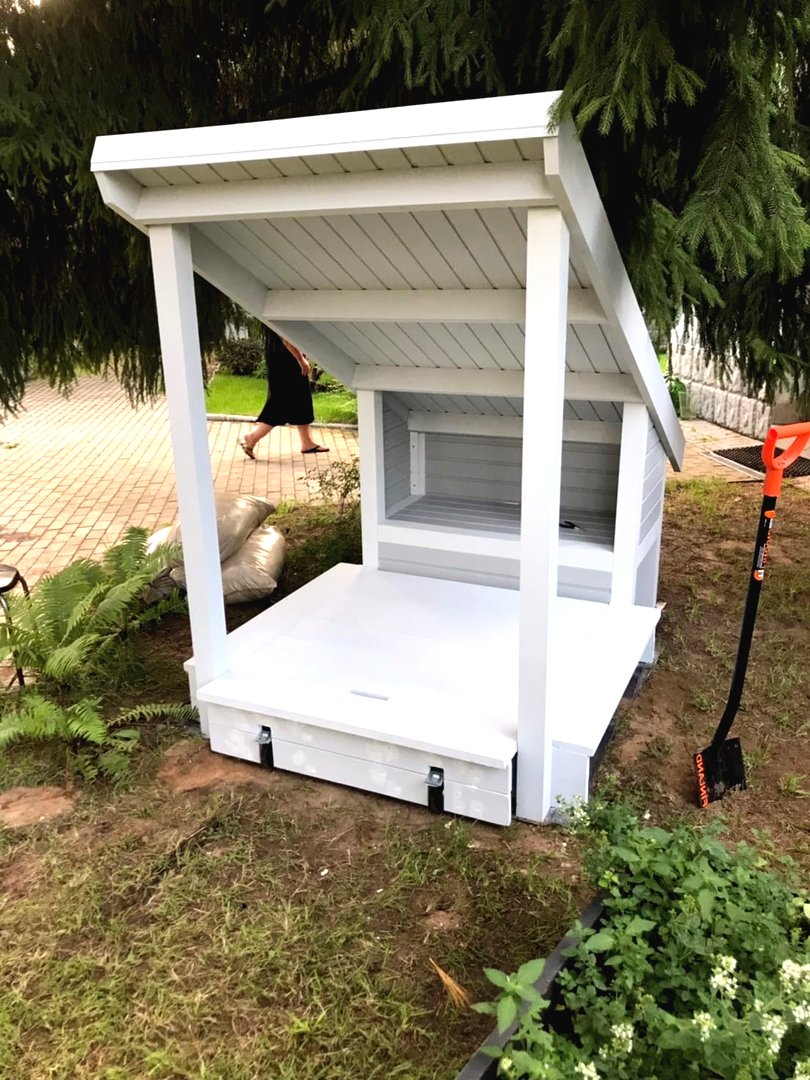 Детская песочница с крышей для дачи - фото 7