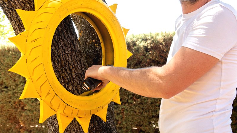 Необычный горшок из автопокрышки - фото 12