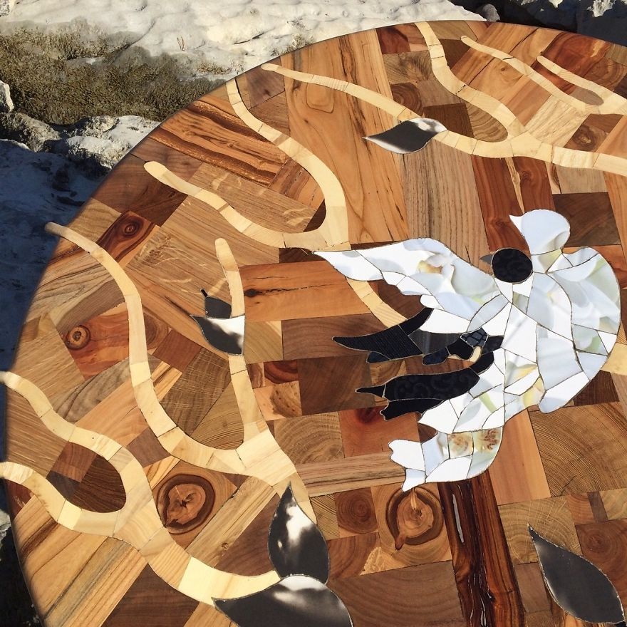 Интересный стол из 12 разных видов дерева - фото 9