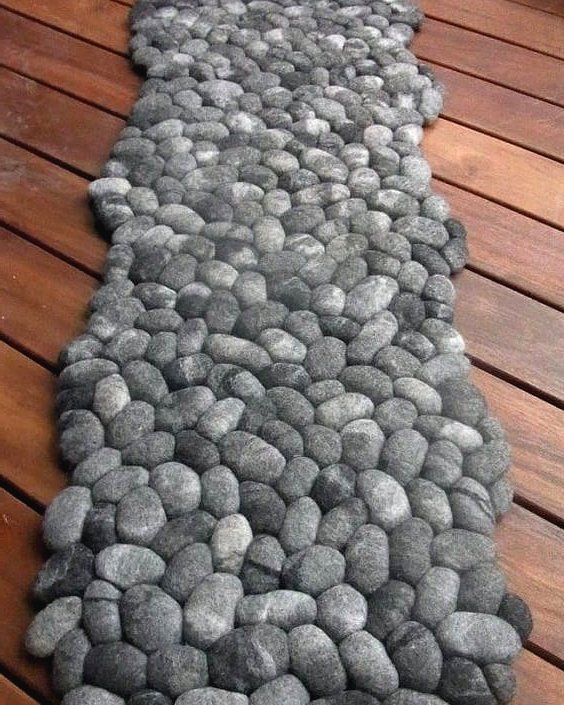 Коврик своими руками с имитацией гальки - фото 5