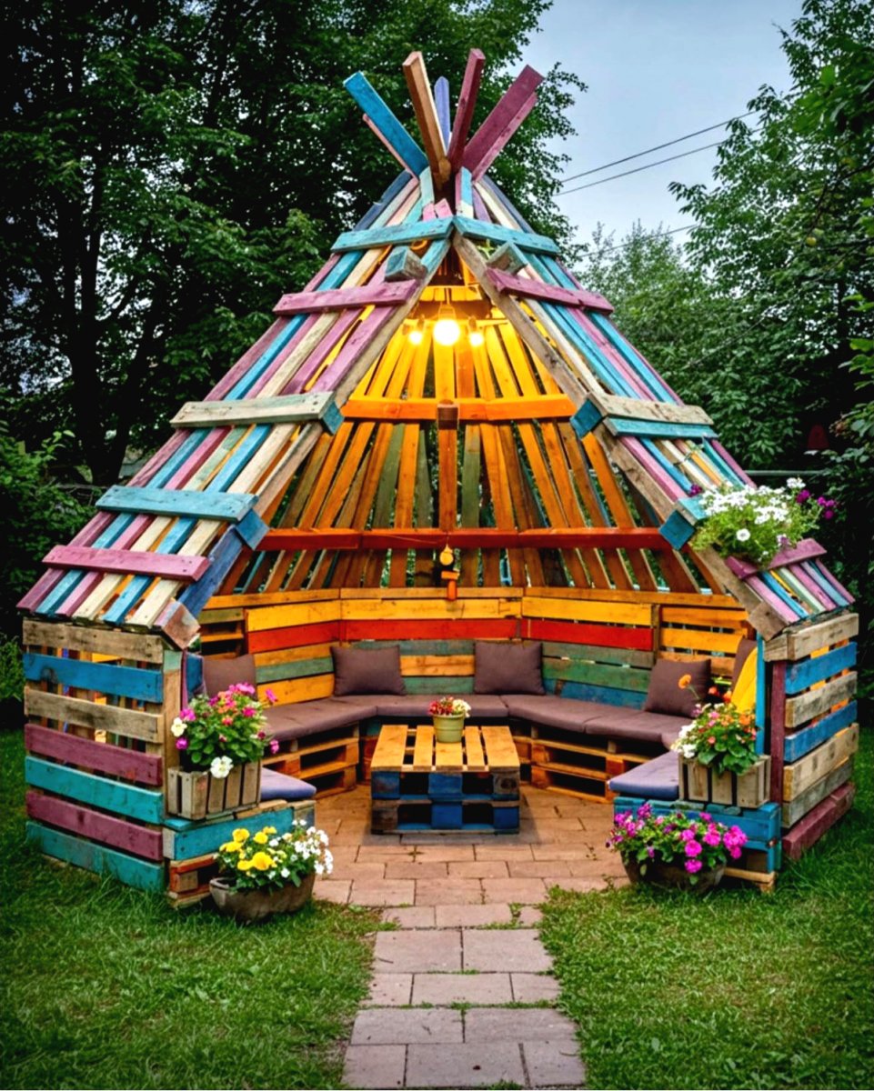 Зона отдыха или что можно сделать из поддонов на своем участке - фото 5