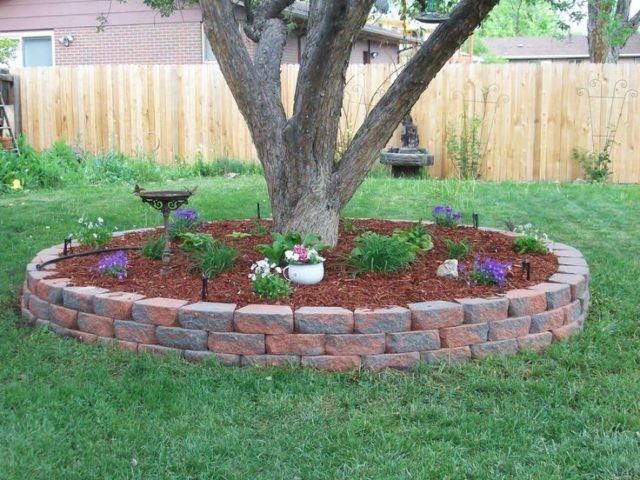 Ландшафтный дизайн вокруг дерева - фото 2
