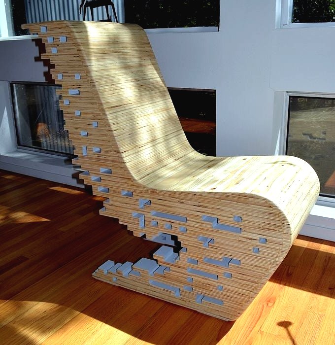 Оригинальный стул из фанеры - фото