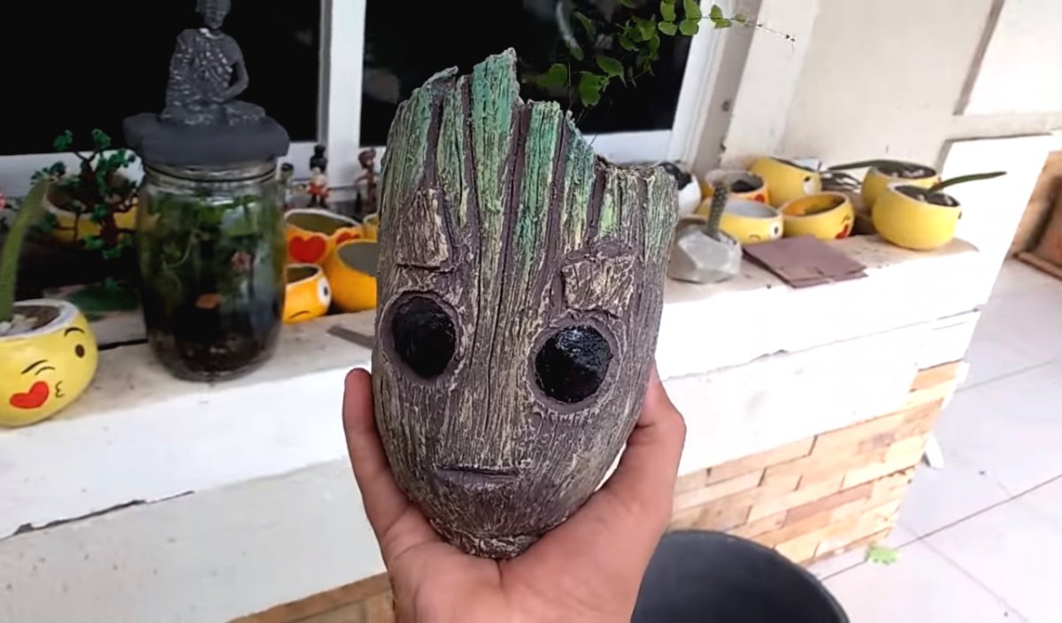 Цветочный горшок  из цемента - фото 2