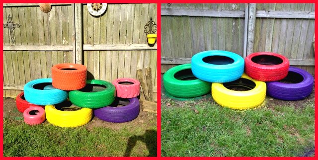 Оригинальная клумба из автопокрышек - фото 3