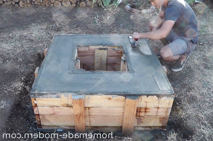 Уличный очаг из бетона - фото 10