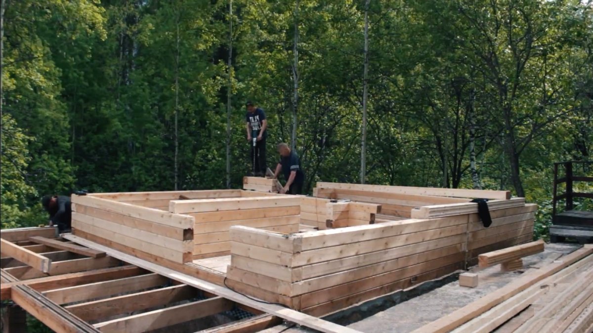 Оригинальная баня из бруса - фото 10