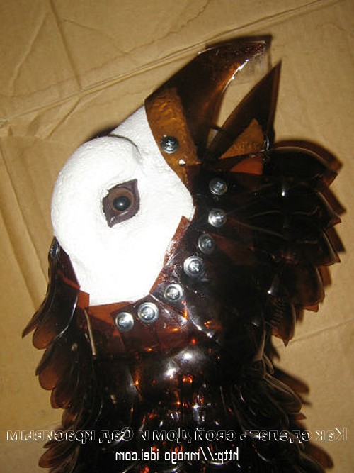 Птица Глухарь из пластиковых бутылок - фото 18