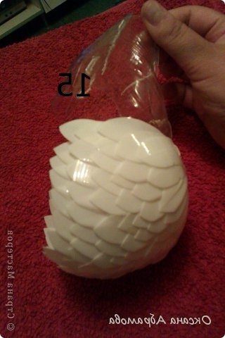 Голубь из пластиковых бутылок - фото 20