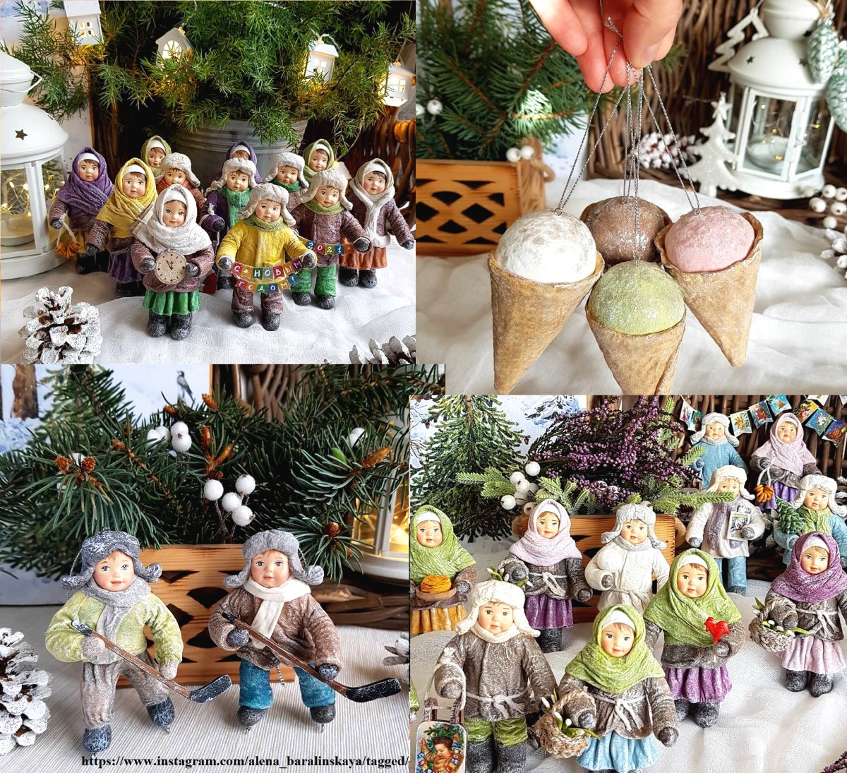 Новогодние елочные игрушки из ваты - фото 4