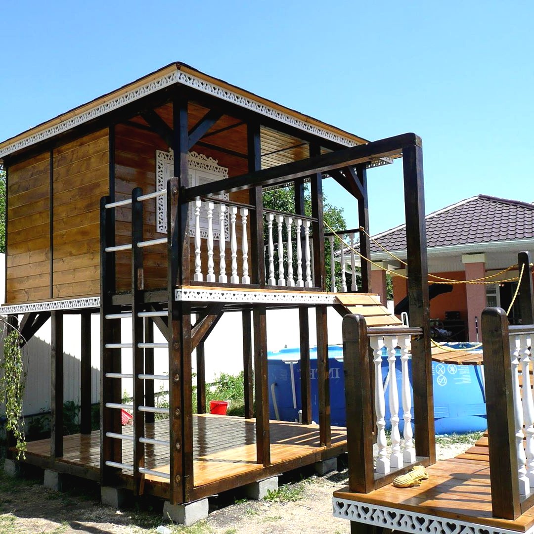 Беседка и детский домик из дерева - фото 3