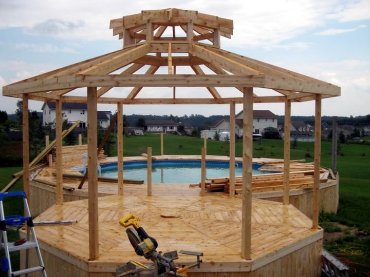 Строим беседку возле бассейна - фото 6