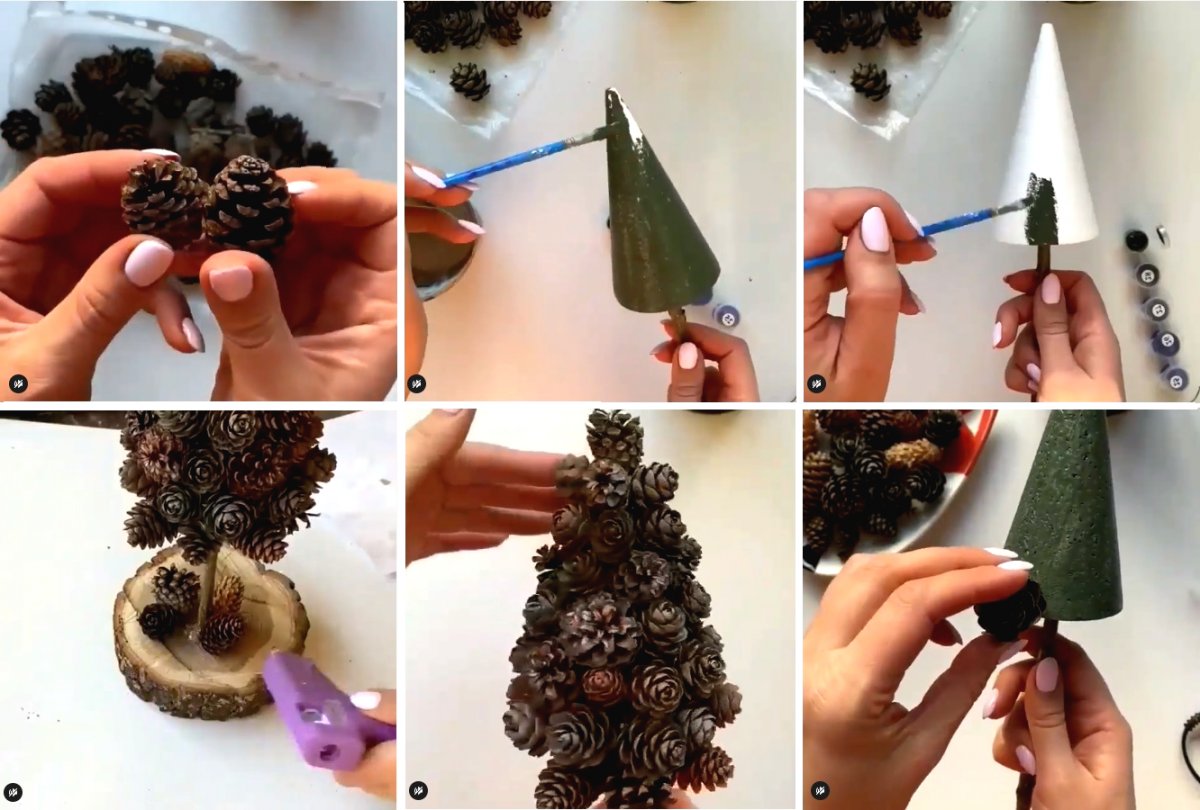 Маленькая новогодняя елочка своими руками - фото 2