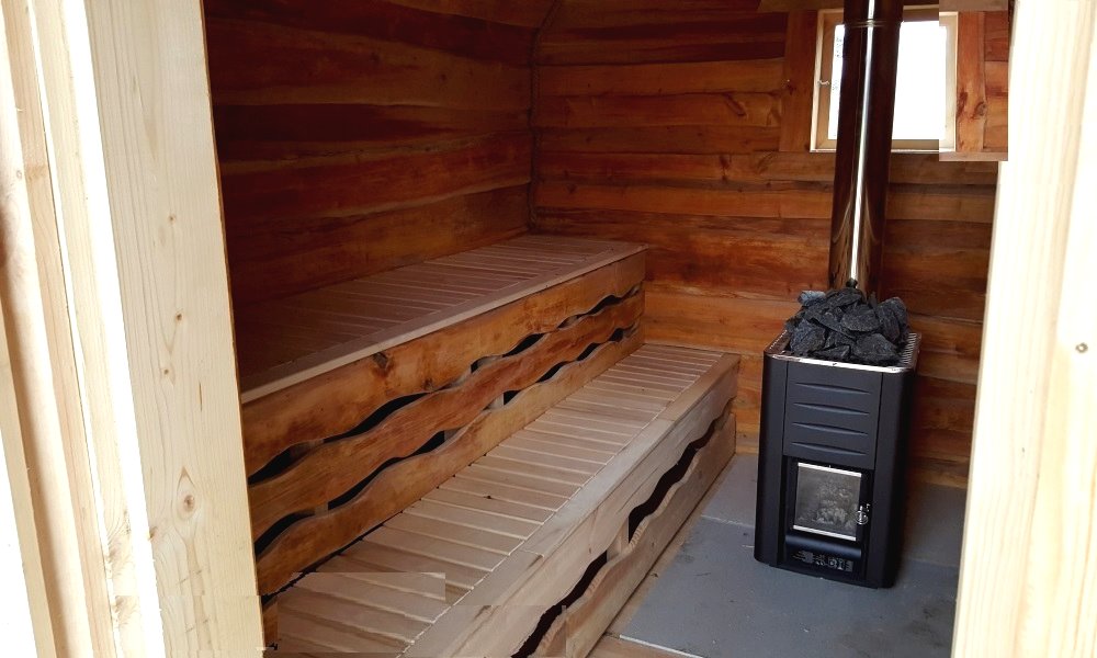 Кедровая сауна с круглой крышей - фото 16