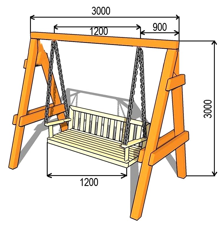 Качели из дерева для дачи - фото 6