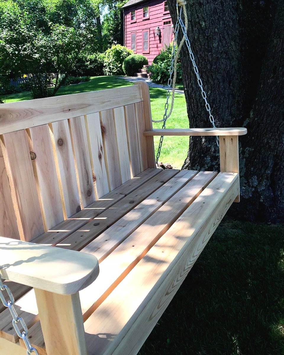 Деревянные качели для дачи - фото 9
