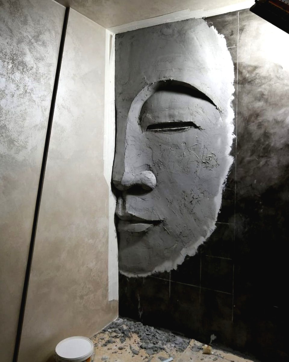 Оригинальный декор  стены из бетона - фото 5