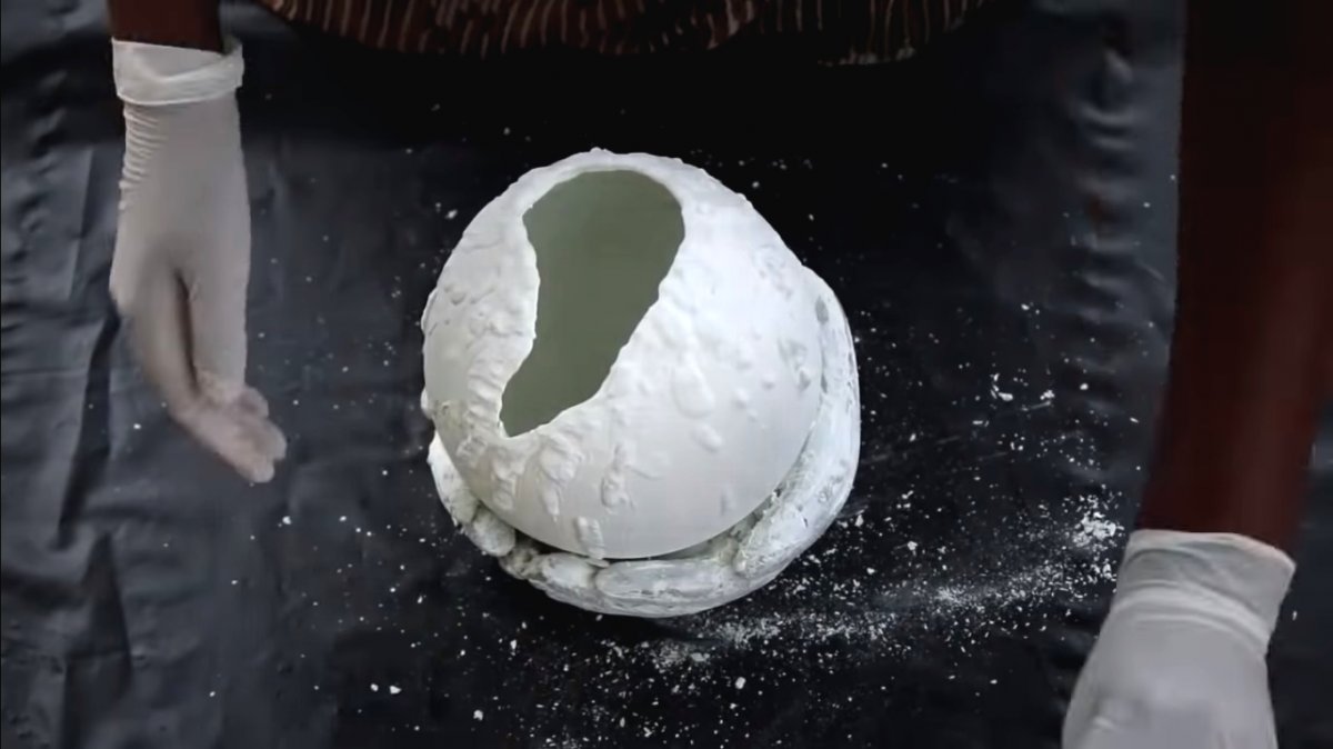 Необычный горшок из цемента - фото 11