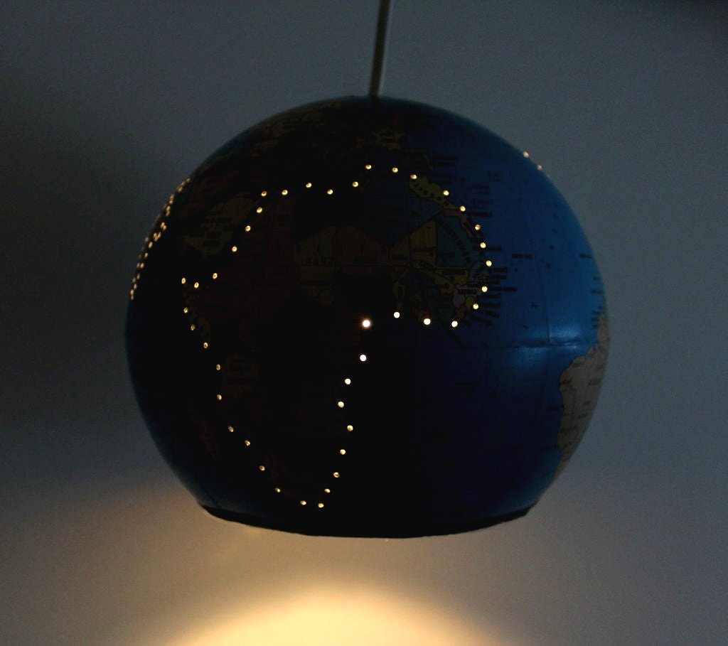 Подвесная лампа из глобуса - фото 8