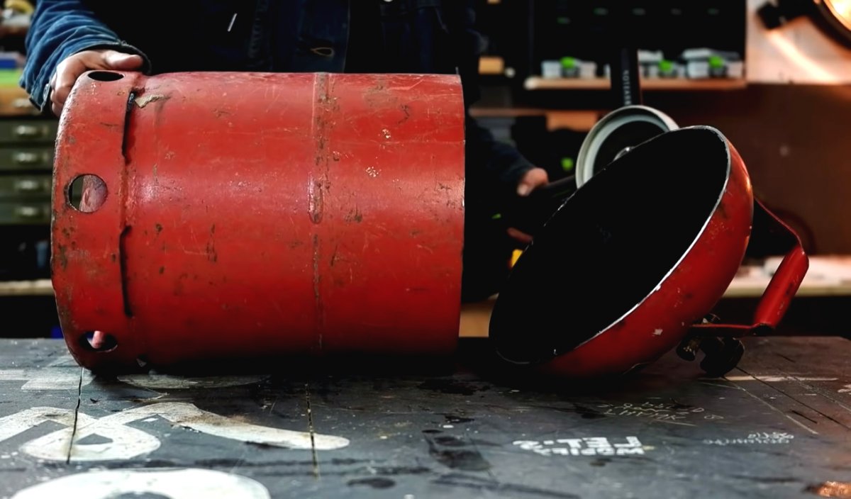 Механическая корзина для мусора из старого газового баллона - фото 6