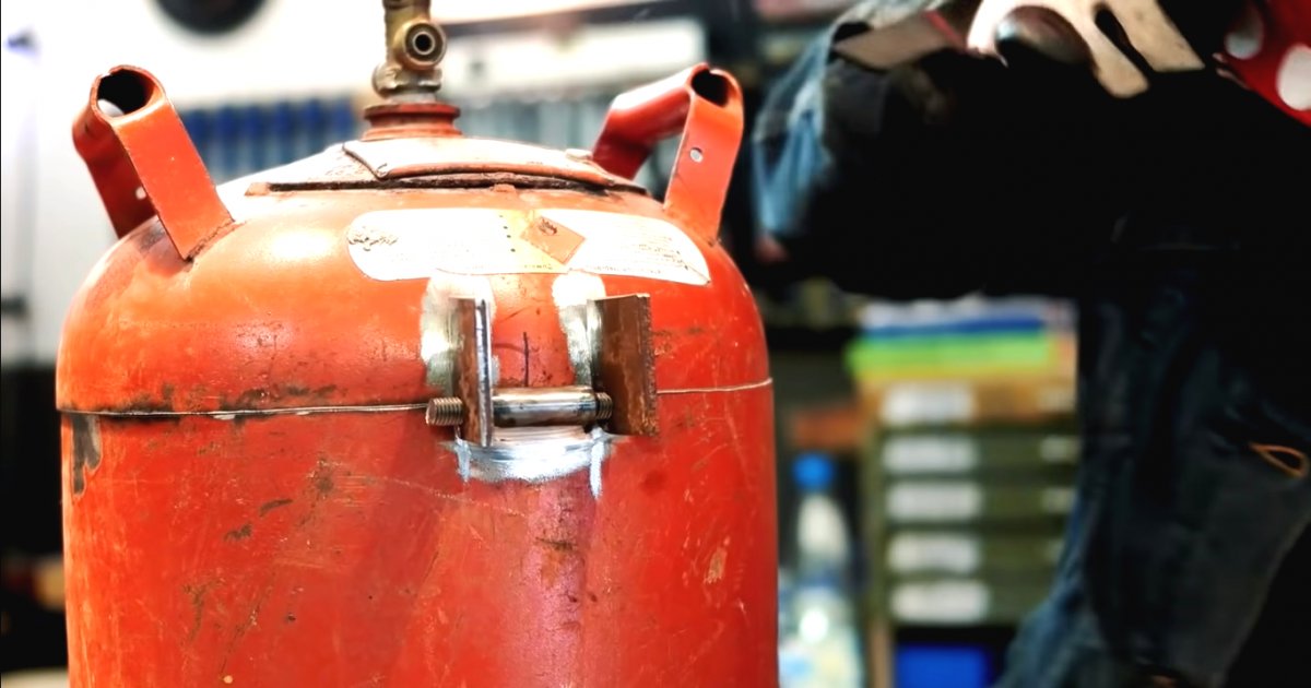 Механическая корзина для мусора из старого газового баллона - фото 12