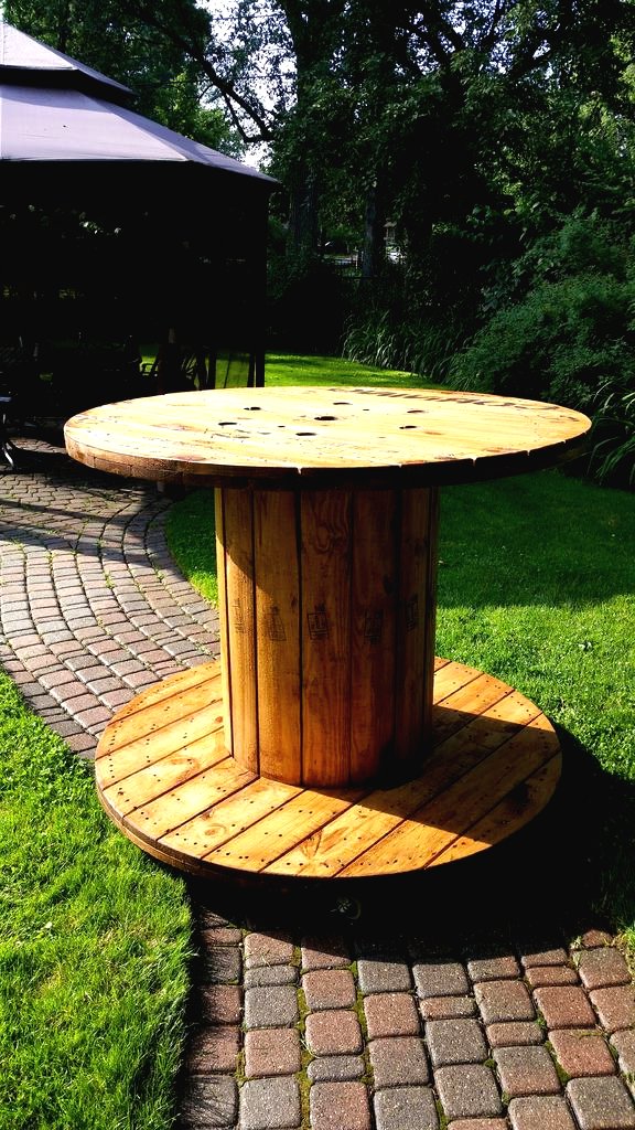 Столик из кабельной катушки - фото 5