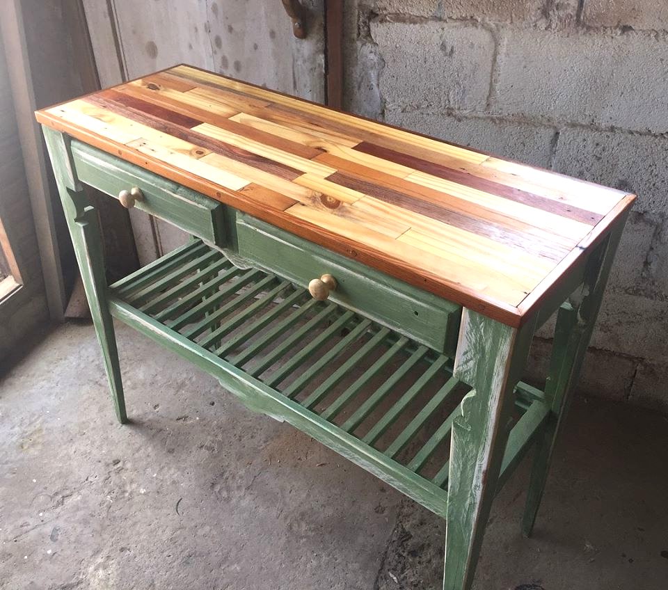 Винтажный стол из поддона - фото 2