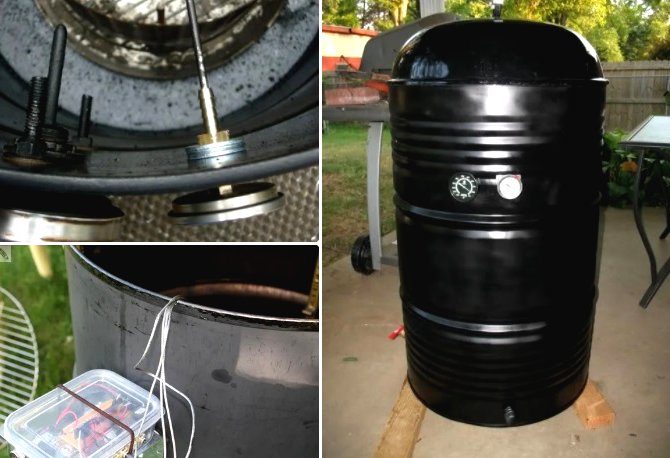 Коптильня своими руками из железной бочки - фото 9
