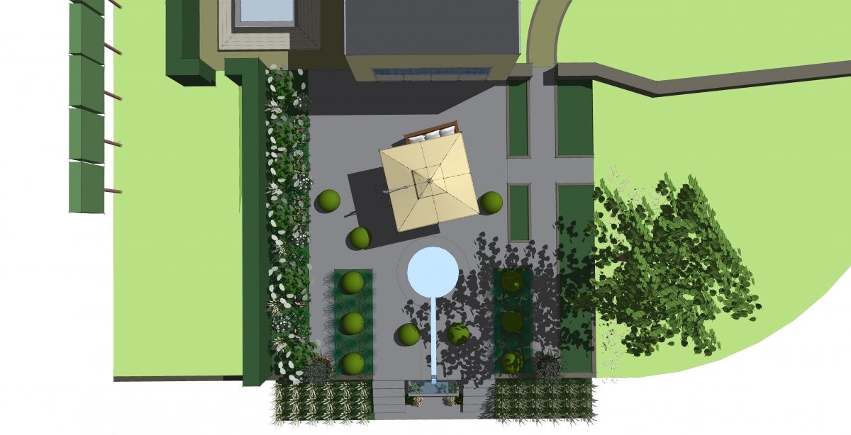 Терраса из камня с прудом - фото 3