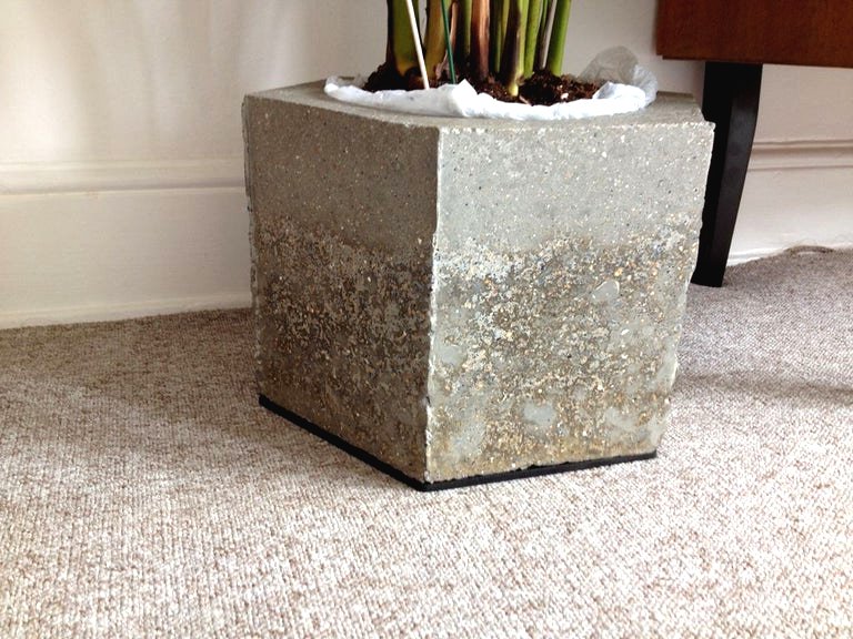 Шестигранный горшок из бетона - фото 11