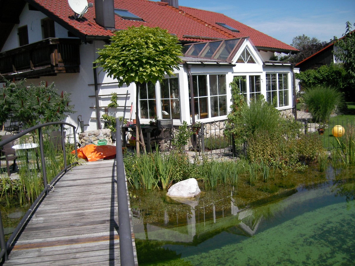 Пруд с мостом через него - фото 19